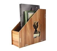 Boîte de rangement de fichiers de bureau de bureau bricolage en bois creux chats bureau trieur de fichiers documents livres porte-revues trieur #10CM * 25CM * 24CM