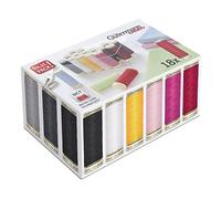 Boîte de rangement de fil avec 100 m de fils à coudre, boîte de 18 bobines