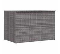 vidaXL Coffre de rangement de jardin 150x100x100 cm Poly rotin gris, cadre acier, doublure zippée