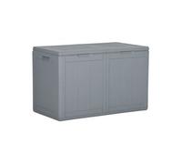 vidaXL Boîte de Rangement de Jardin 180 L Gris PP Aspect Bois