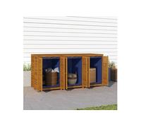 vidaXL Boîte de rangement de jardin 210x87x104 cm bois massif d'acacia 3155243 Marron G