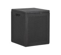 Boîte de rangement de jardin 90 L Noir PP Rotin