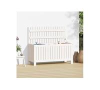 Vidaxl Boîte De Rangement De Jardin Blanc 108x42,5x54 Cm Bois De Pin