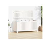 Boîte de rangement de jardin Blanc 121x55x64 cm Bois de pin 823844