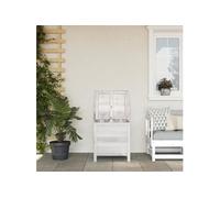 Boîte de rangement de jardin blanc bois massif de sapin 364749