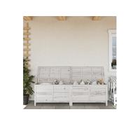 Boîte de rangement de jardin blanc bois massif de sapin 364761