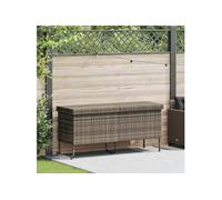 vidaXL Coffre de jardin à roulettes Gris 160x55x75 cm Poly rotin