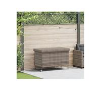 Boîte de rangement de jardin et roues gris résine tressée vidaXL