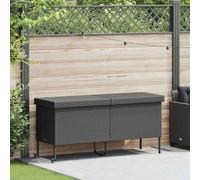 Boîte de rangement de jardin et roues gris résine tressée vidaXL