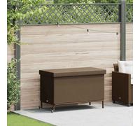 Boîte de rangement de jardin et roues gris résine tressée vidaXL