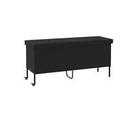 Boîte de rangement de jardin et roues noir résine tressée, boîte de rangement d'extérieur, rangement de coussins de 4103831