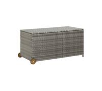 Boîte de rangement de jardin gris clair 120x65x61 cm rotin