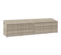 vidaXL Boîte de rangement de jardin Gris clair 220x50x58 cm rotin