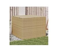 vidaXL Boîte de rangement de jardin 291 L Résine tressée Mélange beige