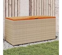 Boîte de Rangement de Jardin Meuble Terrasse Résine Tressée Bois d'Acacia vidaXL