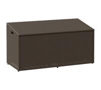 Boîte de rangement de jardin noir 110x50x58 cm résine tressée vidaXL