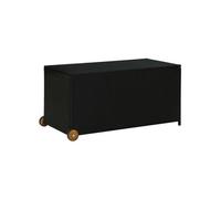 Boîte de rangement de jardin noir 120x65x61 cm résine tressée