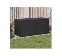 Boîte de rangement de jardin noir 283L résine tressée