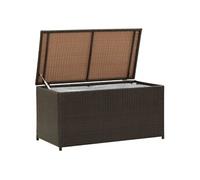Boîte de rangement de jardin résine tressée 100x50x50 cm marron