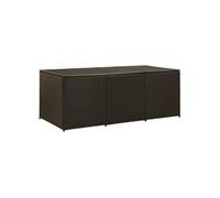 Boîte de rangement de jardin résine tressée 180x90x70 cm marron