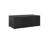 Boîte de rangement de jardin Résine tressée 180x90x70 cm Noir