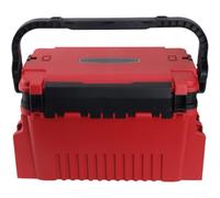 Boîte de rangement de leurres multicouches renforcée et épaisse pour la pêche en mer et rocher avec siège (petite taille, rouge)