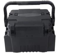 Boîte de rangement de leurres multicouches renforcée et épaisse pour la pêche en mer et rocher avec siège (taille L, noir)