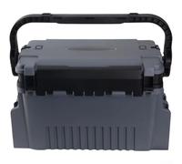 Boîte de rangement de leurres multicouches renforcée et épaisse pour la pêche en mer et rocher avec siège (petit gris)