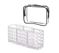 Boîte de Rangement de Maquillage 1pc, Sac de Rangement 1pc, boîte de Rangement pour pinceaux de Maquillage à 3 emplacements, boîte de Rangement en Cristal Transparent
