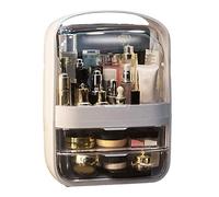Boîte de rangement de maquillage délicate pour filles, femmes, étudiants, ménage, Blanc cristal., M