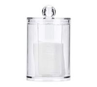 Boîte de Rangement de Maquillage en Acrylique Transparent avec Couvercle pour Cotons et Cotons-tiges, Support de Rangement Cosmétique Transparent pour Bureau Bien rangé, 3 X 3 X 4, Pouces,
