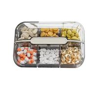 Boîte de rangement de médecine de voyage - Organisateur de pilules sécurisé avec six compartiments | Porte-médicaments légers pour une utilisation quotidienne et des voyages | Conteneur compact pour v
