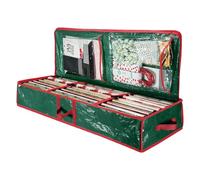 Boîte de rangement de papier cadeau | Tissu Oxford festif, bac de rangement de papier cadeau de vacances | Pour salon, chambre à coucher, placard, rouleaux de ruban et nœud