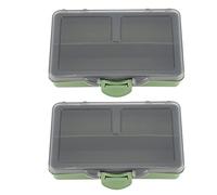 Boîte de Rangement de pêche Mini-PP Organisateur Portable léger en Plastique avec Plusieurs Compartiments pour Les leurres d'appâts Crochets Carp Anglers Green 105x70x25mm 2pcs (2 Compartiments)