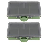 Boîte de Rangement de pêche Mini-PP Organisateur Portable léger en Plastique avec Plusieurs Compartiments pour Les leurres d'appâts Crochets Carp Anglers Green 105x70x25mm 2pcs (3 cavité)