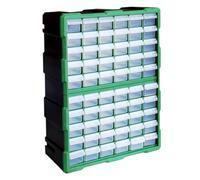 Boîte de rangement de pièces - Conteneur de grille en plastique durable, organisateur de tiroir | Boîte de compartiment de 60 emplacements avec fonction de couverture transparente, unité de rispa