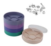 Boîte de Rangement de Pièces de Montre, Conteneur de Stockage d'Outils de Montre à 5 Couches Outil de Réparation de Montre Coloré pour Pièces de Quincaillerie Mouvement Composant de Vis(Round)