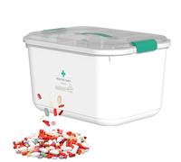 Boîte de rangement de pilules - Organisateur familial de pilules | Pilulier anti-poussière de grande capacité, pilulier multifonctionnel, pilulier portable avec poignée pour la maison
