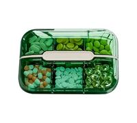 Boîte de rangement de pilules portable - Conteneur de stockage de médicaments compacts pour les voyages - Support de médicaments quotidiens à six grilles pour les voyages d'affaires et l'utilisation