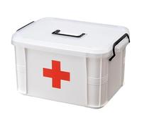 Boîte de rangement de premiers secours boîte de rangement de médicaments boîte de rangement de premiers secours portable à 2 niveaux avec boucle d'étanchéité et couvercle transparent organisateur de p
