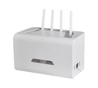 Boîte de Rangement de Routeur WiFi Matière Plastique Respirant et Rafraîchissant Conception a Double Couche Facile a Nettoyer Cache Box Internet(White)