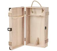 Boîte de Rangement de Vin en Bois Rétro à Double Bouteille, Boîte à Vin Rouge, Boîte à Vin Portable, Boîte de Rangement de Vin Rouge, Décoration avec Corde pour Fête de Mariage