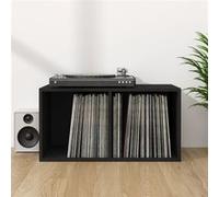 Boîte de rangement de vinyles Noir 71x34x36cm Bois d ingénierie Noir G