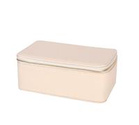 Boîte de rangement de voyage portable avec sacs individuels, bagues en cuir, boucles d'oreilles et emballages de colliers, beige, Taglia Unica
