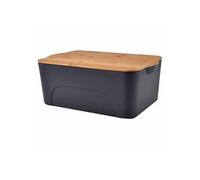 Generique Boîte plastique avec couvercle bambou 16 L 40x27x15 cm Anthracite