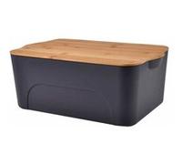 Generique Boîte plastique avec couvercle bambou 16 L 40x27x15 cm Anthracite