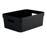 Boîte de rangement Décor Stone 12 L - Noir - 36,7 x 28 x 14 cm - EDA PLASTIQUE