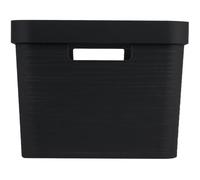 Boîte de rangement Décor Stone 18 L - Noir - 36,7 x 28 x 21,3 cm - EDA PLASTIQUE