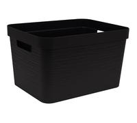 Boîte de rangement Décor Stone 30 L - Noir - 43 x 33 x 25,7 cm - EDA PLASTIQUE