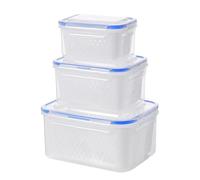 Boîte de rangement des aliments - Récipient transparent, transparent, drainant, bac de rangement en plastique empilable, organisateur de bassin | Conteneur de cuisine pour manger des repas pour le déj